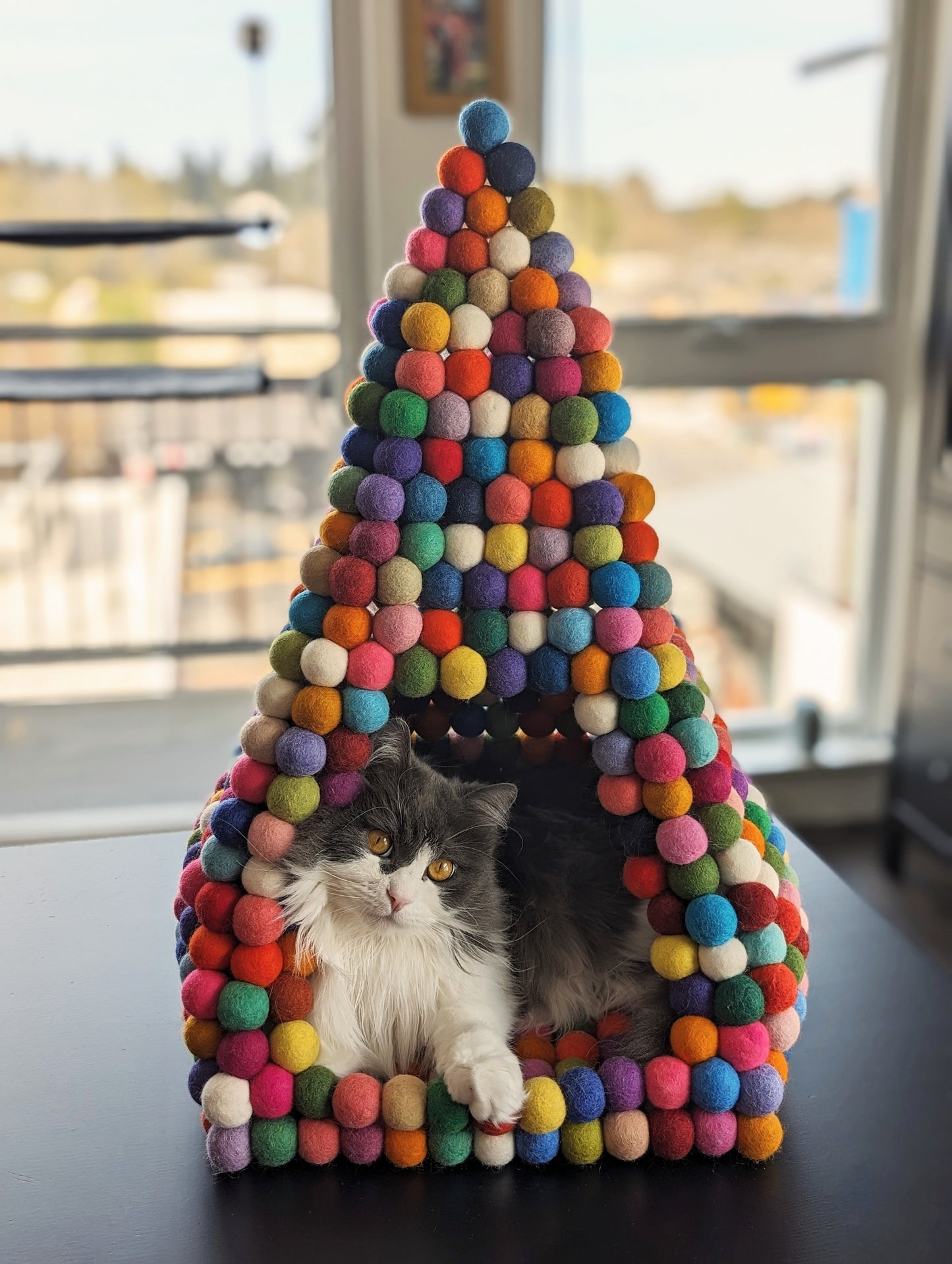Confetti Felt Ball Cat Cave